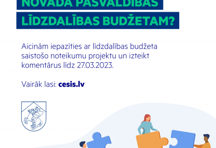 Izsaki viedokli! Kādam būt Cēsu novada pašvaldības līdzdalības budžetam?