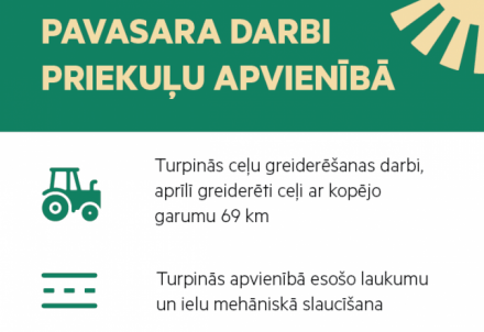 Turpinās pavasara darbi Priekuļu apvienībā